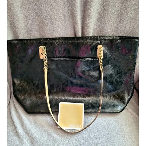 MICHAEL KORS LEATHER BAG BLACK COLOR MONOGRAM - Picture 3 of 6